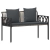 Kültéri padok 2 -seater 116 x 56 x 75 cm polirattan