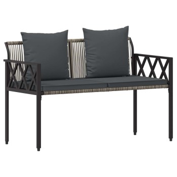 Kültéri padok 2 -seater 116 x 56 x 75 cm polirattan