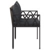 Kültéri padok 2 -seater 116 x 56 x 75 cm polirattan