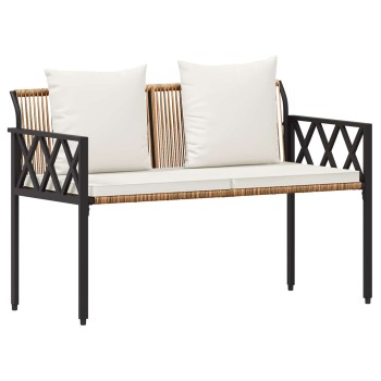 Kültéri padok 2 -seater 116 x 56 x 75 cm polirattan