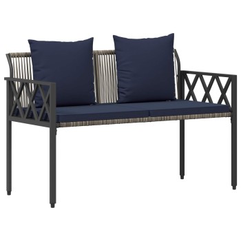 Kültéri padok 2 -seater 116 x 56 x 75 cm polirattan
