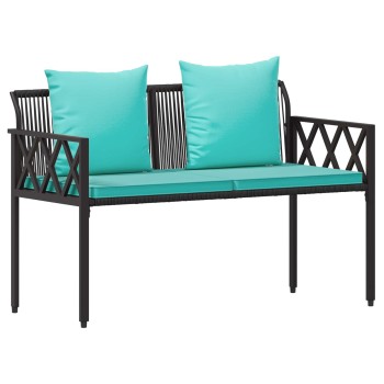 Kültéri padok 2 -seater 116 x 56 x 75 cm polirattan
