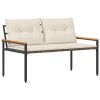 Kerti pad 2 -seater 116 x 67,5 x 72 cm polirattan krémfehér