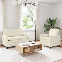 Kanapé szett 2 pcs krémszínű szövet