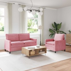 Kanapé szett 2 pcs rózsaszín bársony