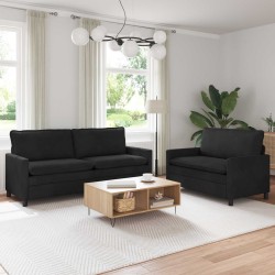 Kanapé szett 2 pcs fekete bársony