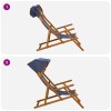 Hintaágy 4 pcs 3 pozíció tömör eukaliptusz fa kék