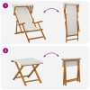 Hintaágy 4 pcs 3 pozíció tömör eukaliptusz fa krémszínű