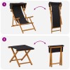 Hintaágy 4 pcs 3 pozíció tömör eukaliptusz fa fekete
