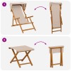 Hintaágy 4 pcs 3 pozíció tömör eukaliptusz fa bézs