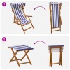 Hintaágy 4 pcs 3 pozíció tömör eukaliptusz fa kék és fehér