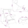 Hintaágy 4 pcs 3 pozíció tömör eukaliptusz fa kék és fehér