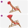 Hintaágy 2 pcs 3 pozíció tömör eukaliptusz fa piros