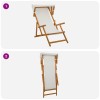 Hintaágy 2 pcs 3 pozíció tömör eukaliptusz fa krémszínű