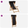 Hintaágy 2 pcs 3 pozíció tömör eukaliptusz fa fekete