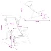 Hintaágy 2 pcs 3 pozíció tömör eukaliptusz fa fekete