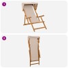 Hintaágy 2 pcs 3 pozíció tömör eukaliptusz fa bézs