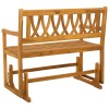 Kerti ringató pad természetes 110 x 59 x 97 cm tömör akácfa