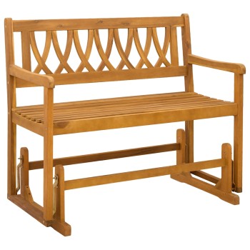 Kerti ringató pad természetes 110 x 59 x 97 cm tömör akácfa