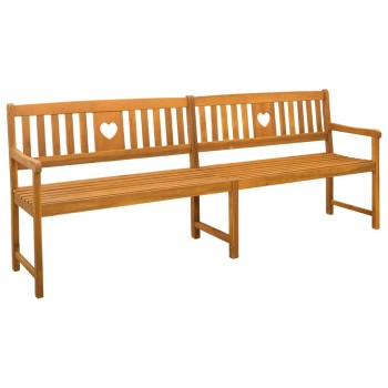 Kerti pad természetes 220 x 55,5 x 90 cm tömör akácfa
