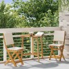 Kültéri bistro székek párnával 2 pcs krémfehér 38 x 46 x 85 cm