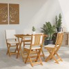 Kültéri bistro székek párnával 4 pcs krémfehér 38 x 46 x 85 cm