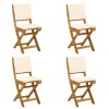 Kültéri bistro székek párnával 4 pcs krémfehér 38 x 46 x 85 cm