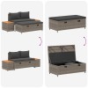 Kültéri kanapé szett 4 -seater 4 pcs 55 x 30 x 39 cm
