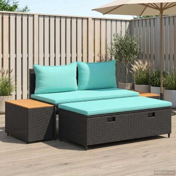 Kültéri kanapé szett 4 -seater 4 pcs 55 x 30 x 39 cm