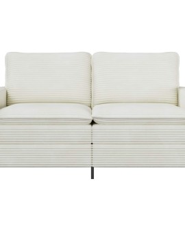 Kanapé krémszínű 156 x 81 x 87,5 cm poliészter