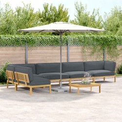 Kanapé szett párnával egyszínű 6 pcs antracit tömör akácfa