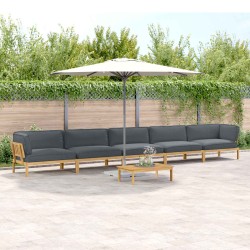 Kanapé szett párnával egyszínű 6 pcs antracit tömör akácfa