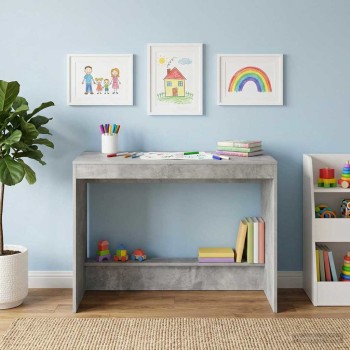 Ágyíróasztal betonszürke szerelt fa 100 x 45 x 75 cm
