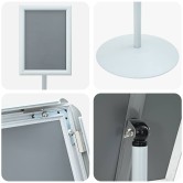 Pedestal poszter állvány ezüst 33 x 33 x 126 cm pvc és acél