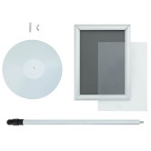 Pedestal poszter állvány ezüst 33 x 33 x 126 cm pvc és acél