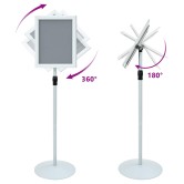 Pedestal poszter állvány ezüst 33 x 33 x 126 cm pvc és acél