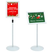 Pedestal poszter állvány ezüst 33 x 33 x 126 cm pvc és acél