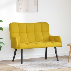 Kétfős kanapé sárga 115 x 61 x 87 cm bársony