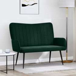 Kétfős kanapé sötétzöld 115 x 61 x 87 cm bársony