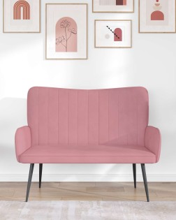 Kétüléses kanapé rózsaszín 115 x 61 x 87 cm bársony