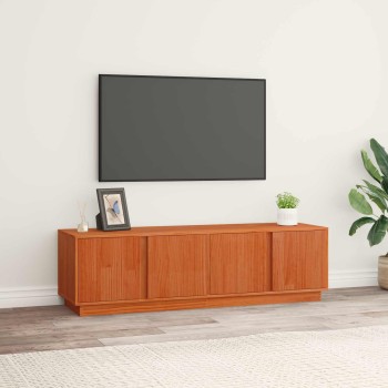 Tv szekrény viaszbarna 140 x 40 x 40 cm tömör fenyő