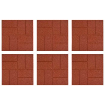 Lépőkő 6 pcs piros 40,5 x 40,5 x 2 cm gumi