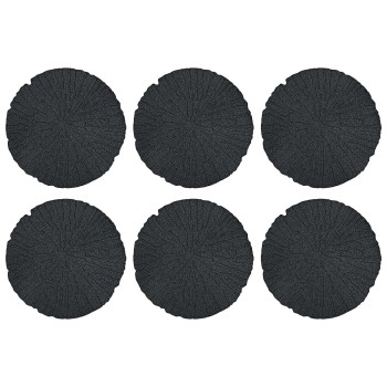 Lépőkő 6 pcs fekete ø 45 x 1,8 cm gumi