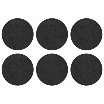 Lépőkő 6 pcs fekete ø 44 x 2 cm gumi