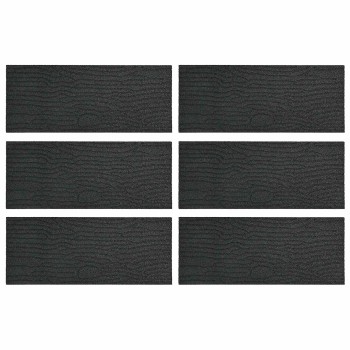 Lépőkő 6 pcs fekete 60,5 x 25 x 2 cm gumi
