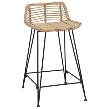 Bárszék 2 pcs természetes 44 x 45 x 76 cm rattan és acél