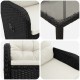 Kültéri étkező szett 3 pcs pe rattan és porbevonatos acél