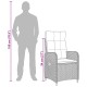 Kültéri étkező szett 3 pcs pe rattan és porbevonatos acél