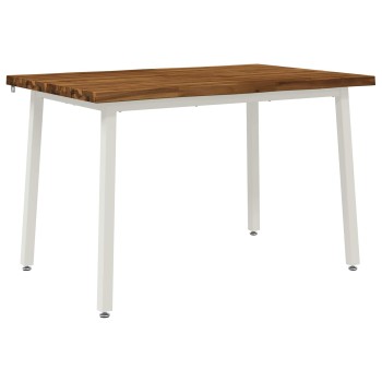 110 x 55 x 75 cm tömör akácfa természetes és fehér