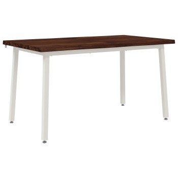 120 x 90 x 75 cm tömör akácfa sötétbarna és fehér négyszögletes